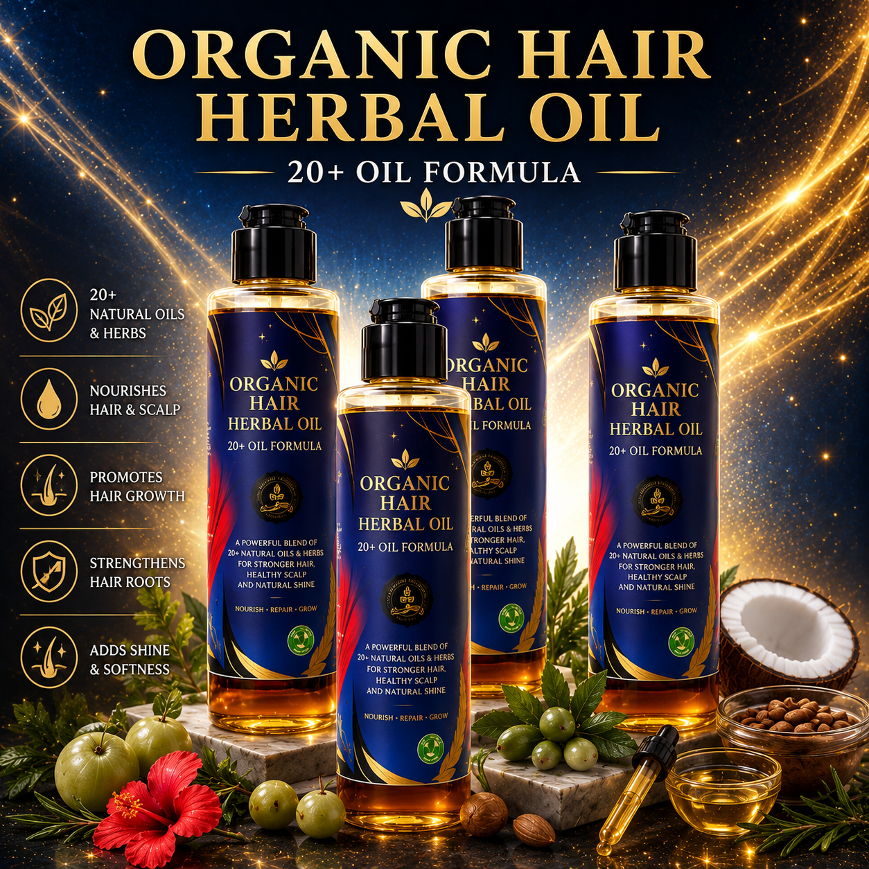 Herbal Oil 20 +Formula - 200g