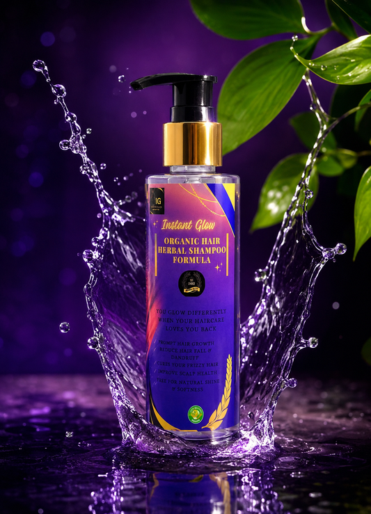 Instant Glow Organic Herbal Shampoo – Single Bottle Purple Water Splash