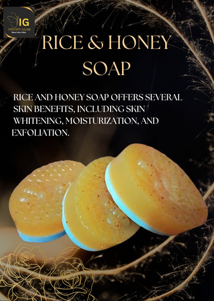 Instant Glow Rice & Honey Soap – Benefits Poster