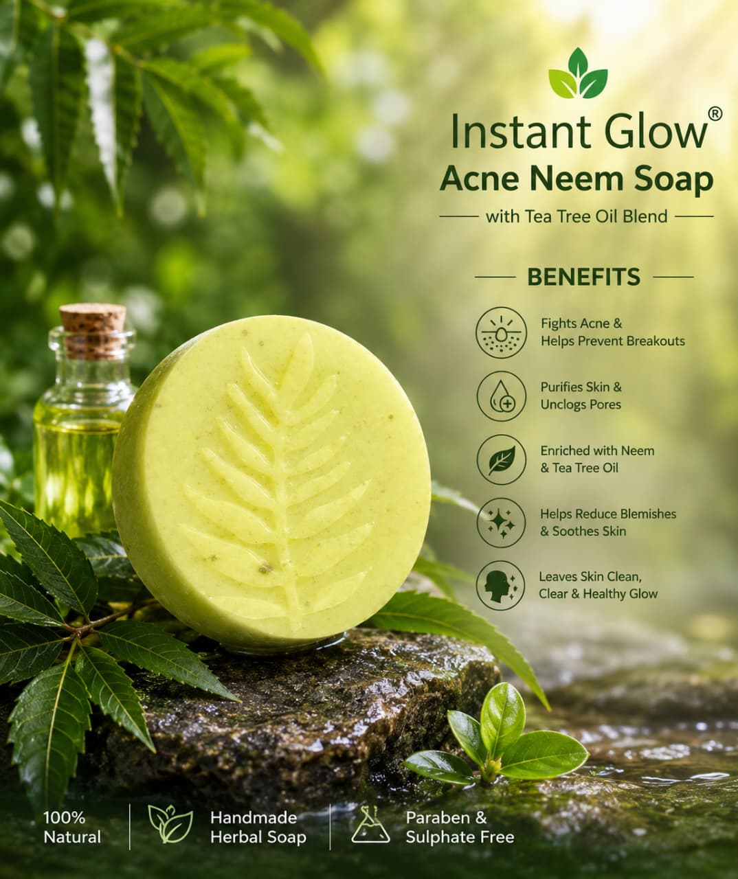 Instant Glow Acne Defence Soap – Product Shot