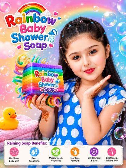 Instant Glow Rainbow Baby Shower Soap – Rainbow Benefits Poster