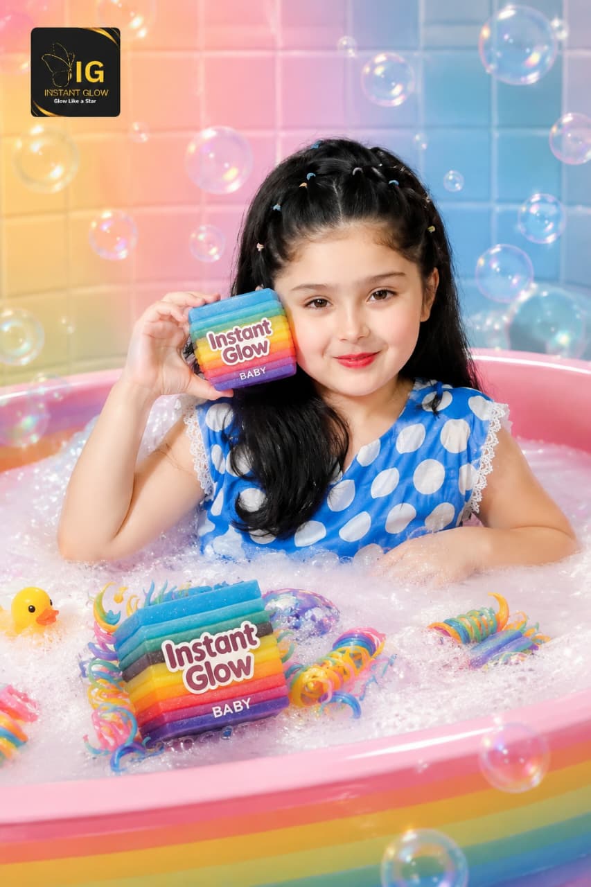 Instant Glow Rainbow Baby Shower Soap – Girl in Bubble Bath