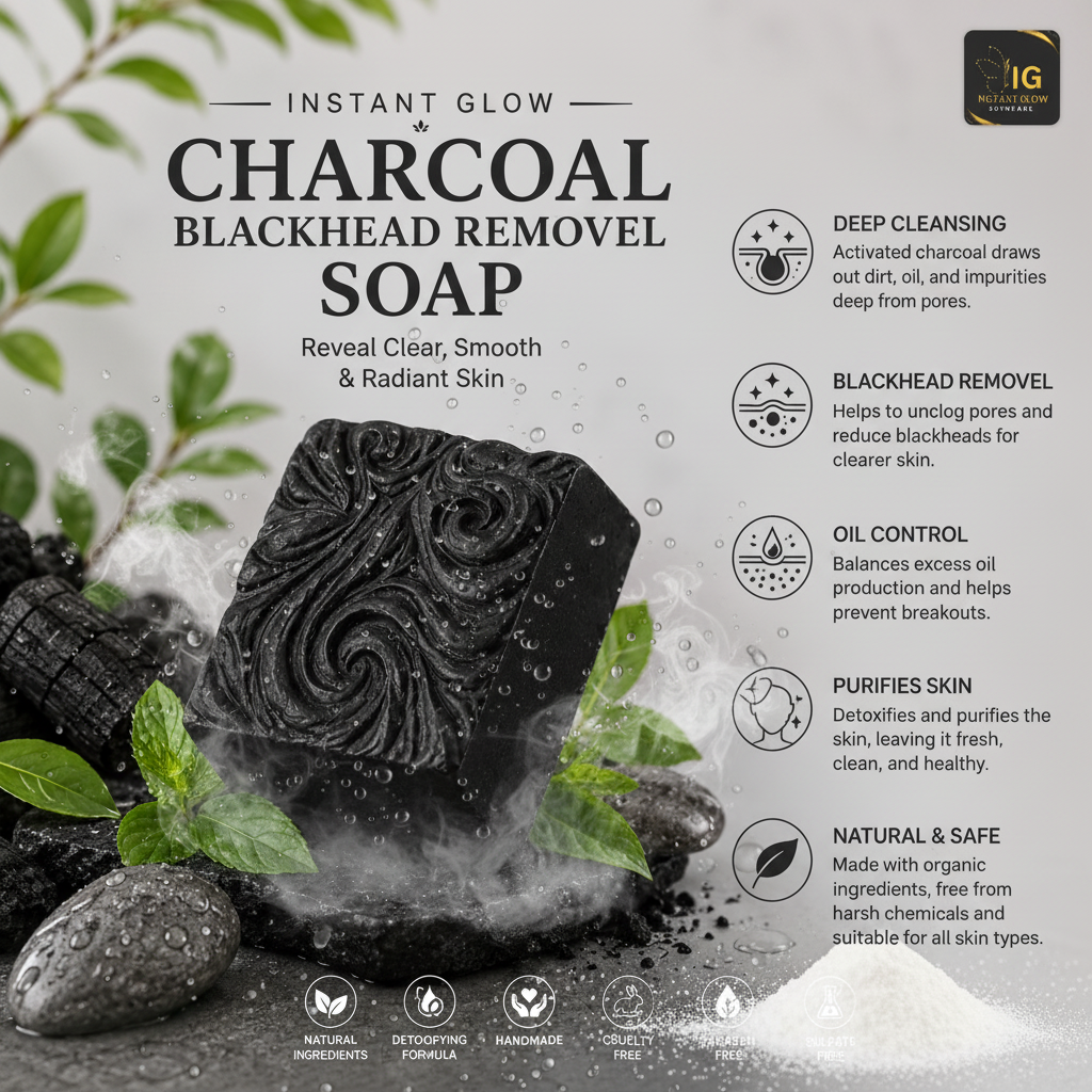 Instant Glow Charcoal Soap - AI Generated